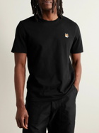 Maison Kitsuné - Logo-Appliquéd Cotton-Jersey T-Shirt - Black
