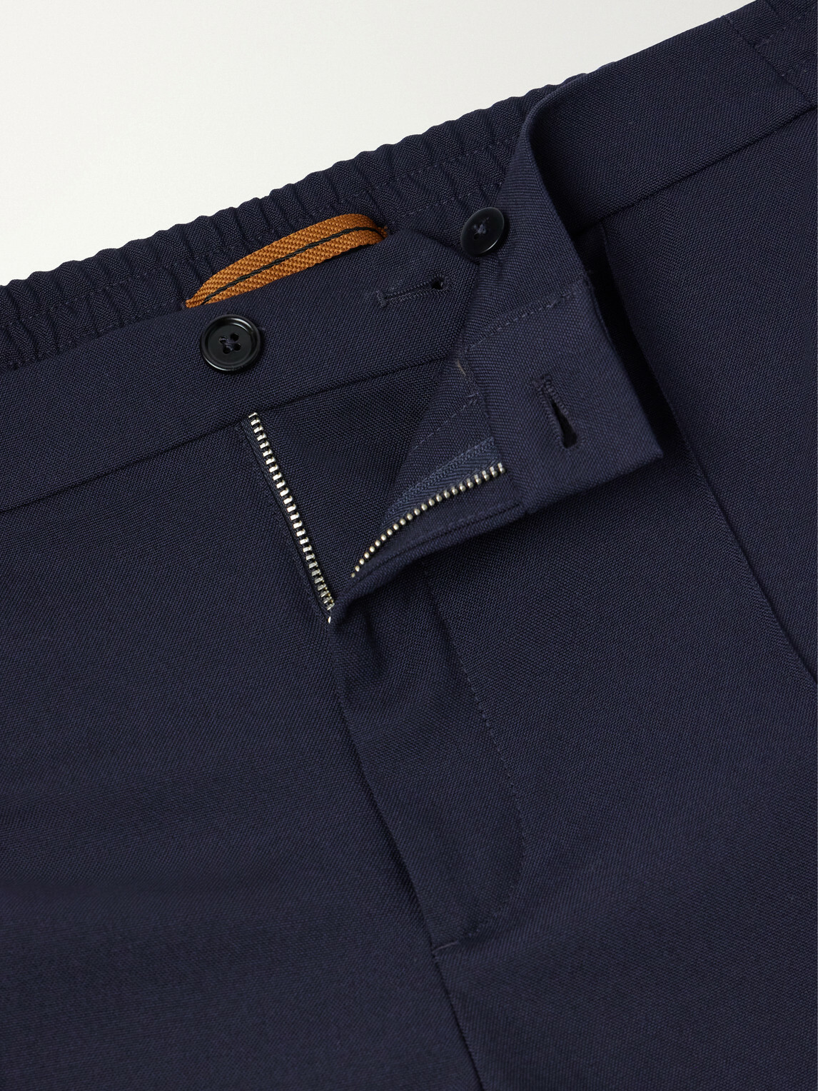 Zegna - Tapered Pleated Wool-Canvas Trousers - Blue
