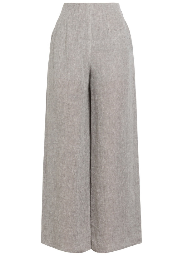 Photo: Emporio Armani Wide-leg Linen-blend Trousers Light Grey