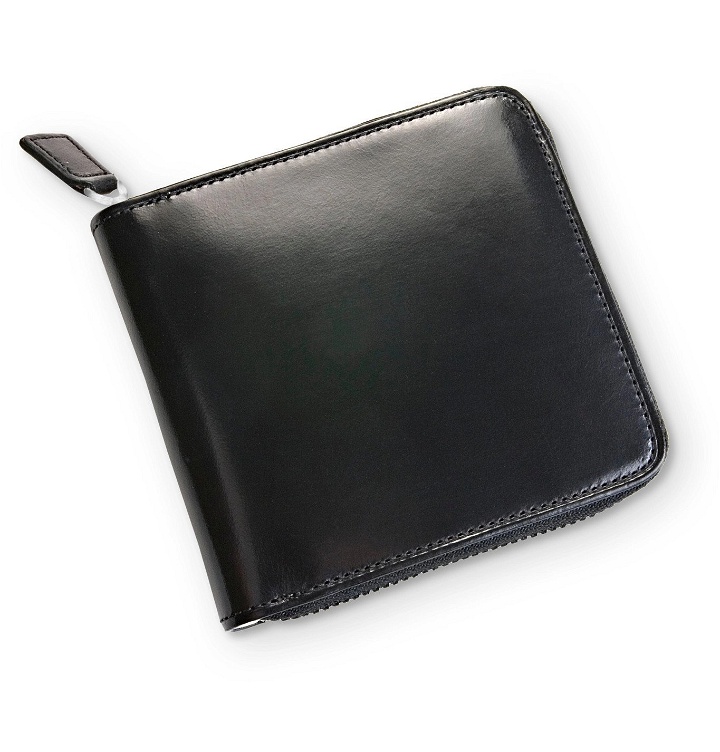 Photo: Il Bussetto - Polished-Leather Zip-Around Wallet - Black