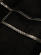 Drake's - HIM Leather-Trimmed Shearling Coat - Black