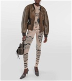 Jean Paul Gaultier x KNWLS cutout leather bomber jacket
