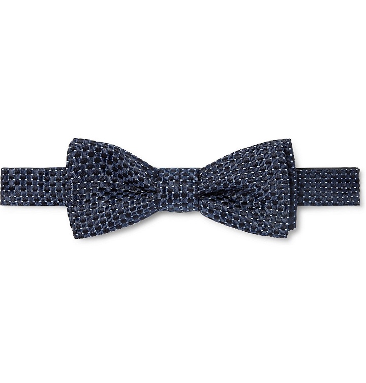 Photo: HUGO BOSS - Pre-Tied Silk-Jacquard Bow Tie - Blue