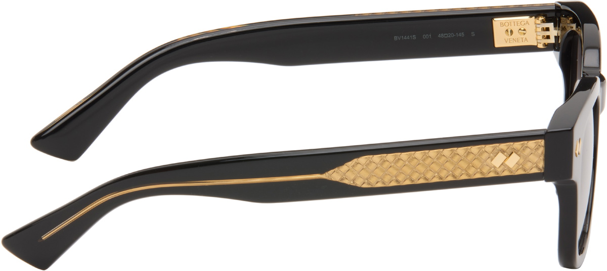 Bottega Veneta Black Intrecciato Panthos Sunglasses