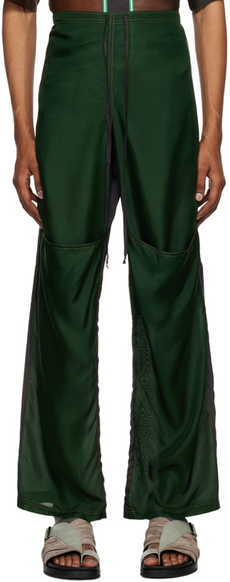 Photo: SC103 Green & Gray Drawstring Trousers