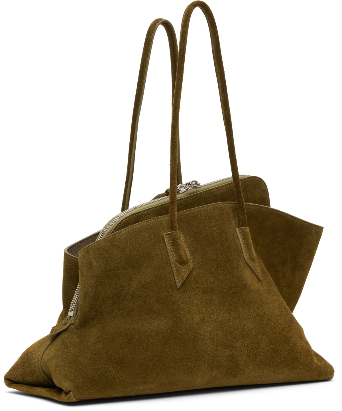 The Attico Khaki 'La Passeggiata Medium' Top Handle Bag
