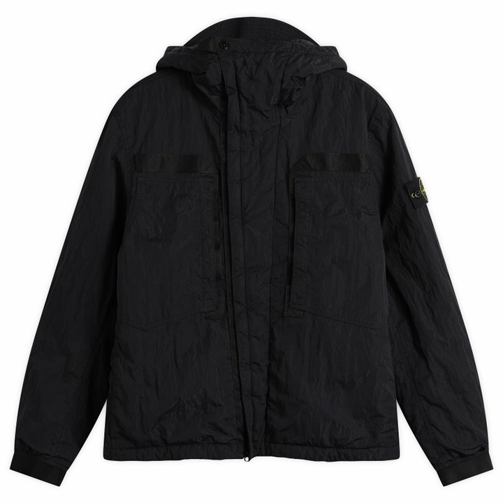 Photo: Stone Island Men's Warp Rib Nylon-TC Hooded Jacket in Black