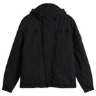 Stone Island Men's Warp Rib Nylon-TC Hooded Jacket in Black