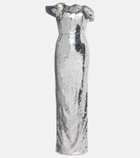 Rachel Gilbert Tamzin sequined one-shoulder gown