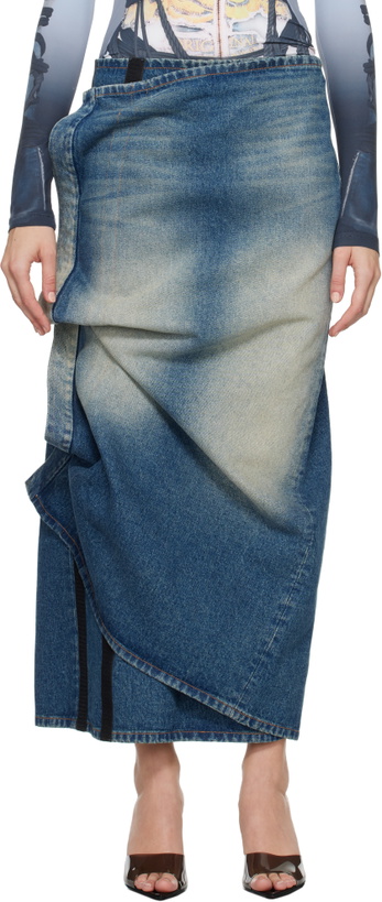 Photo: Y/Project Blue Velcro Denim Midi Skirt