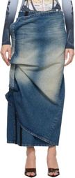 Y/Project Blue Velcro Denim Midi Skirt