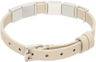 WOOYOUNGMI Beige Leather Logo Bracelet