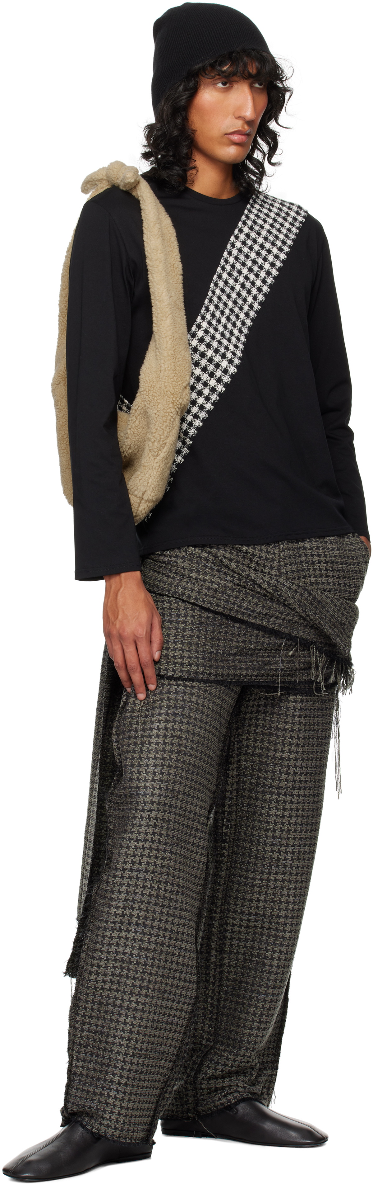 STRONGTHE Black Tied Sarong Trousers