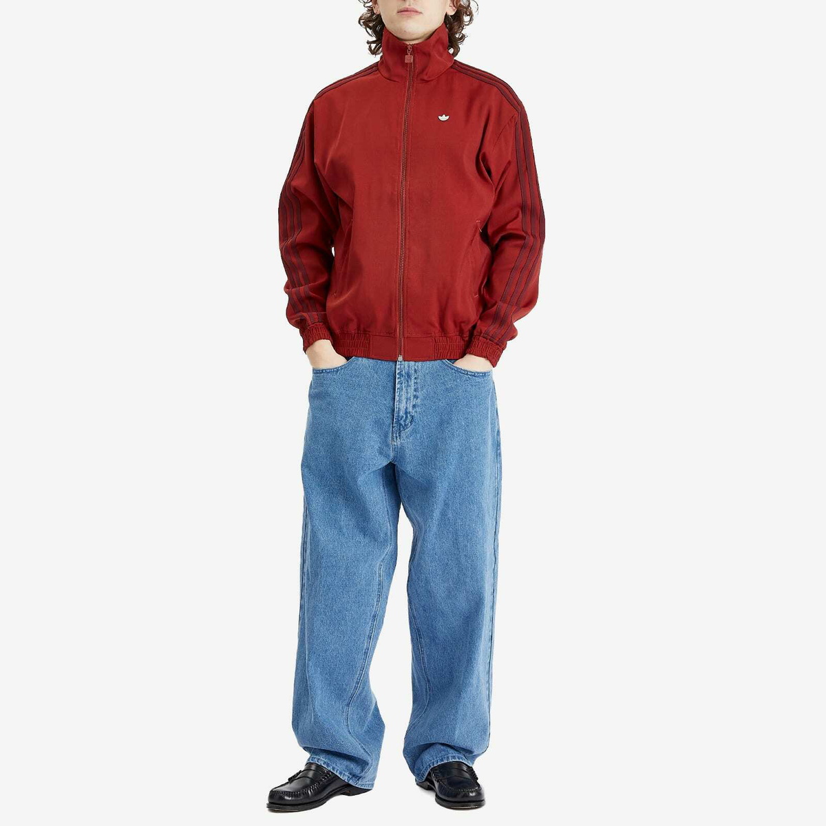 Adidas Firebird Track Top in Preloved Ruby
