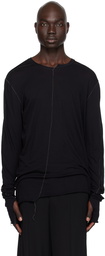 NICOLAS ANDREAS TARALIS Black Loose Thread Long Sleeve T-Shirt