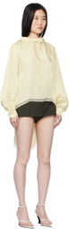 Pushbutton Off-White Two Way Blouse