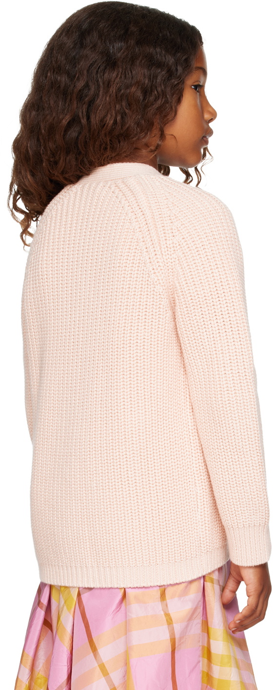 Burberry Kids Pink Cotton Cardigan