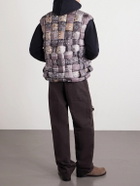 KAPITAL - Quilted Patchwork Bandana-Print Shell Gilet - Brown