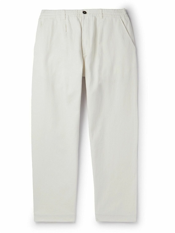 Photo: Universal Works - Wide-Leg Pleated Cotton-Twill Trousers - Neutrals
