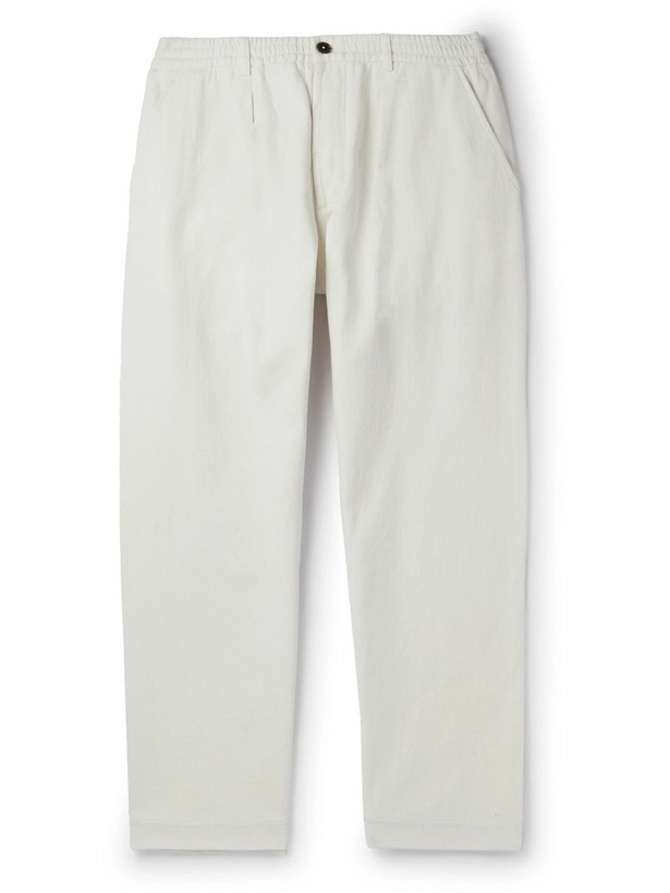 Photo: Universal Works - Wide-Leg Pleated Cotton-Twill Trousers - Neutrals