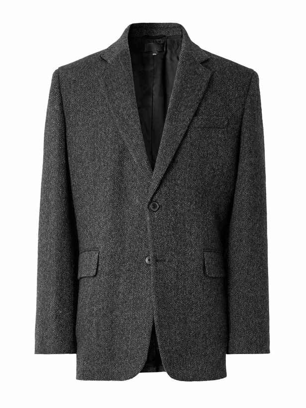 Photo: Nili Lotan - Roy Suede-Trimmed Herrinbone Wool Blazer - Unknown
