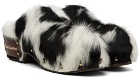 Acne Studios Black & White Blogie Long Hair Mules