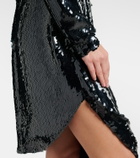 Stella McCartney Draped sequined minidress