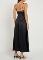 Reformation Ericka Lace-trim Silk Midi Slip Dress Black