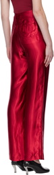 Edward Cuming Red Slink Tailored Trousers