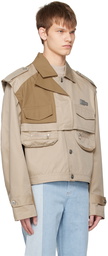 Feng Chen Wang Khaki Layered Jacket