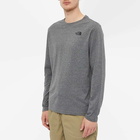 The North Face Men's Long Sleeve Red Box T-Shirt in Medium Grey Heather