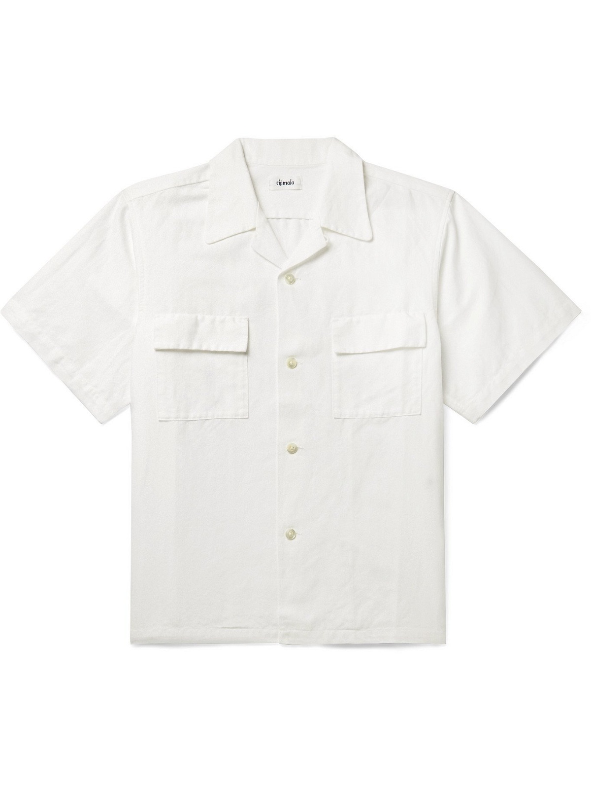 Photo: CHIMALA - Camp-Collar Herringbone Ramie and Cotton-Blend Shirt - White - S