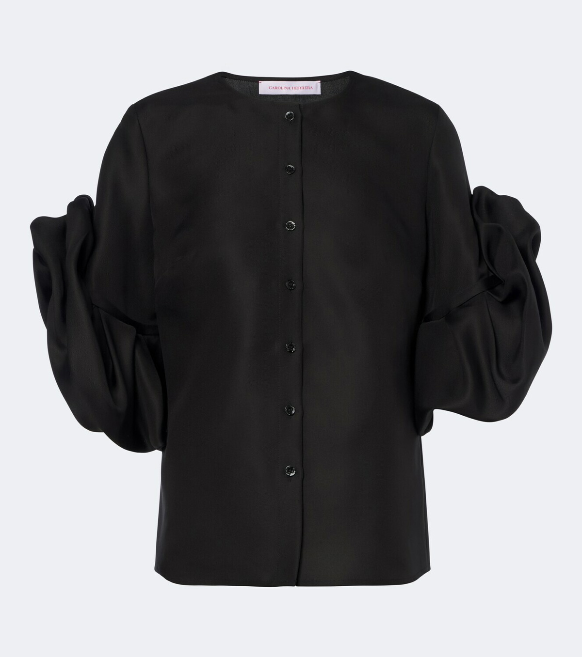 Carolina Herrera Floral-appliqué silk top