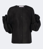 Carolina Herrera Floral-appliqué silk top