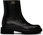 Salvatore Ferragamo Black Oreste Leather Boots