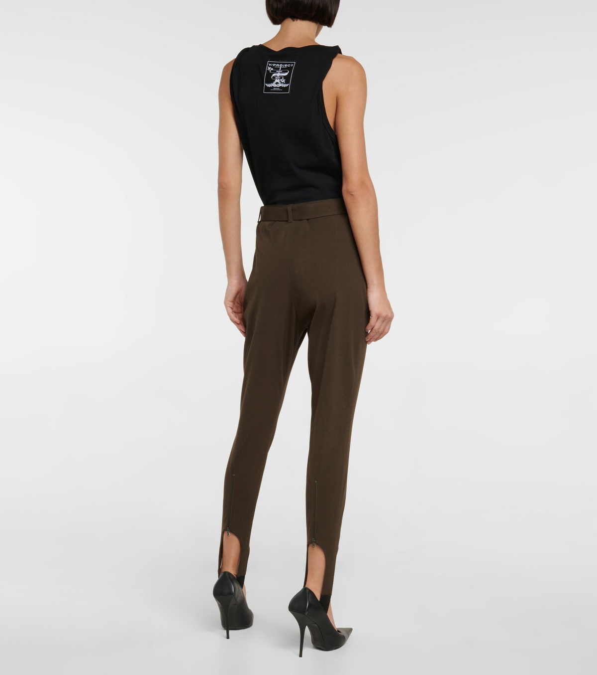 Y/Project - Belted high-rise stirrup pants