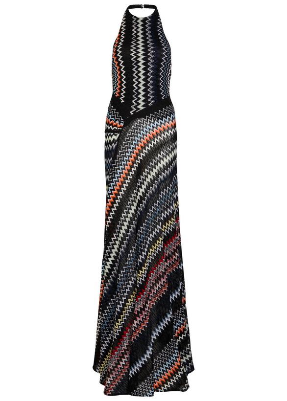 missoni fringed beach maxi dress Missoni Summer Knit Colorful Herringbone Print Open Beck Maxi Dress main image 0