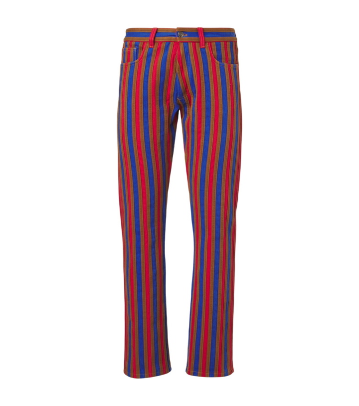 Photo: Versace Striped straight jeans