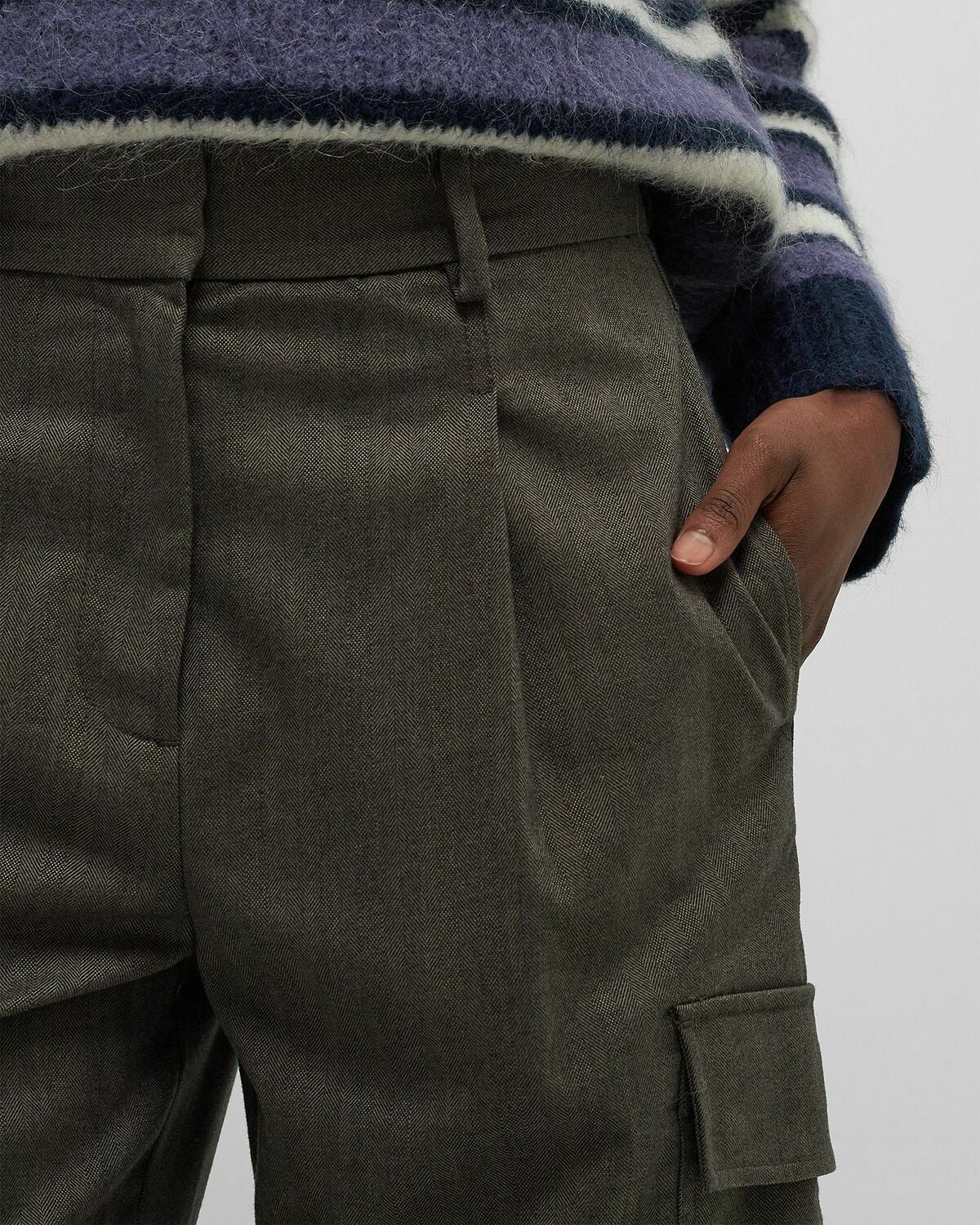 ØLÅF HERRINGBONE CARGO PANTS Brown Womens Casual Pant