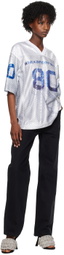 Alexander Wang White & Blue 88 Football T-Shirt
