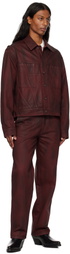 LGN Louis Gabriel Nouchi Burgundy Straight Leg Denim Jeans