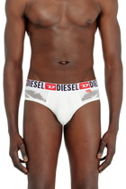 Diesel Briefs with sheer devoré effect - Briefs Mens in White