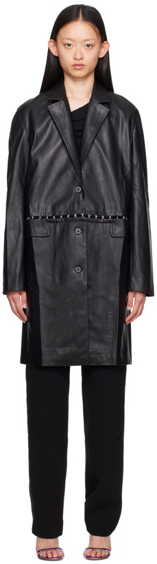 Photo: Paris Georgia Black Tailored Faux-Leather Jacket