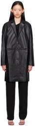 Paris Georgia Black Tailored Faux-Leather Jacket