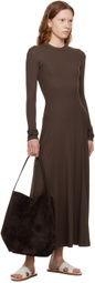 BITE Brown Crewneck Midi Dress