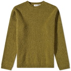 Our Legacy Men's Drop Shoulder Alpaca Crew Knit in Swamp Green