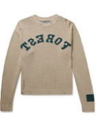 Reese Cooper® - Distressed Intarsia Cotton Sweater - Neutrals