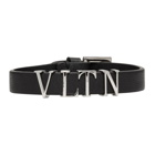 Valentino Black and Silver Valentino Garavani VLTN Bracelet