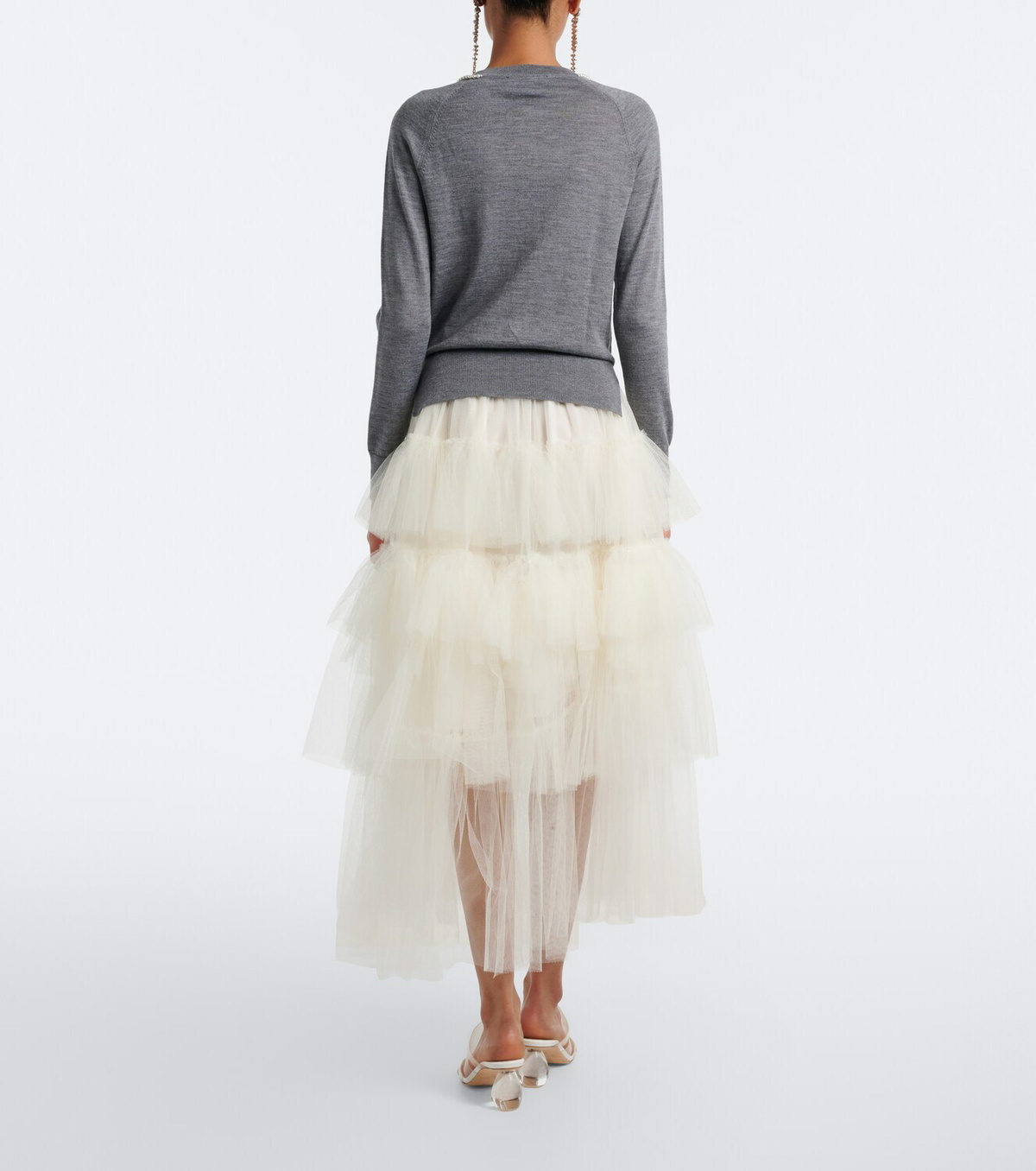 Simone Rocha Ruffled tulle midi skirt
