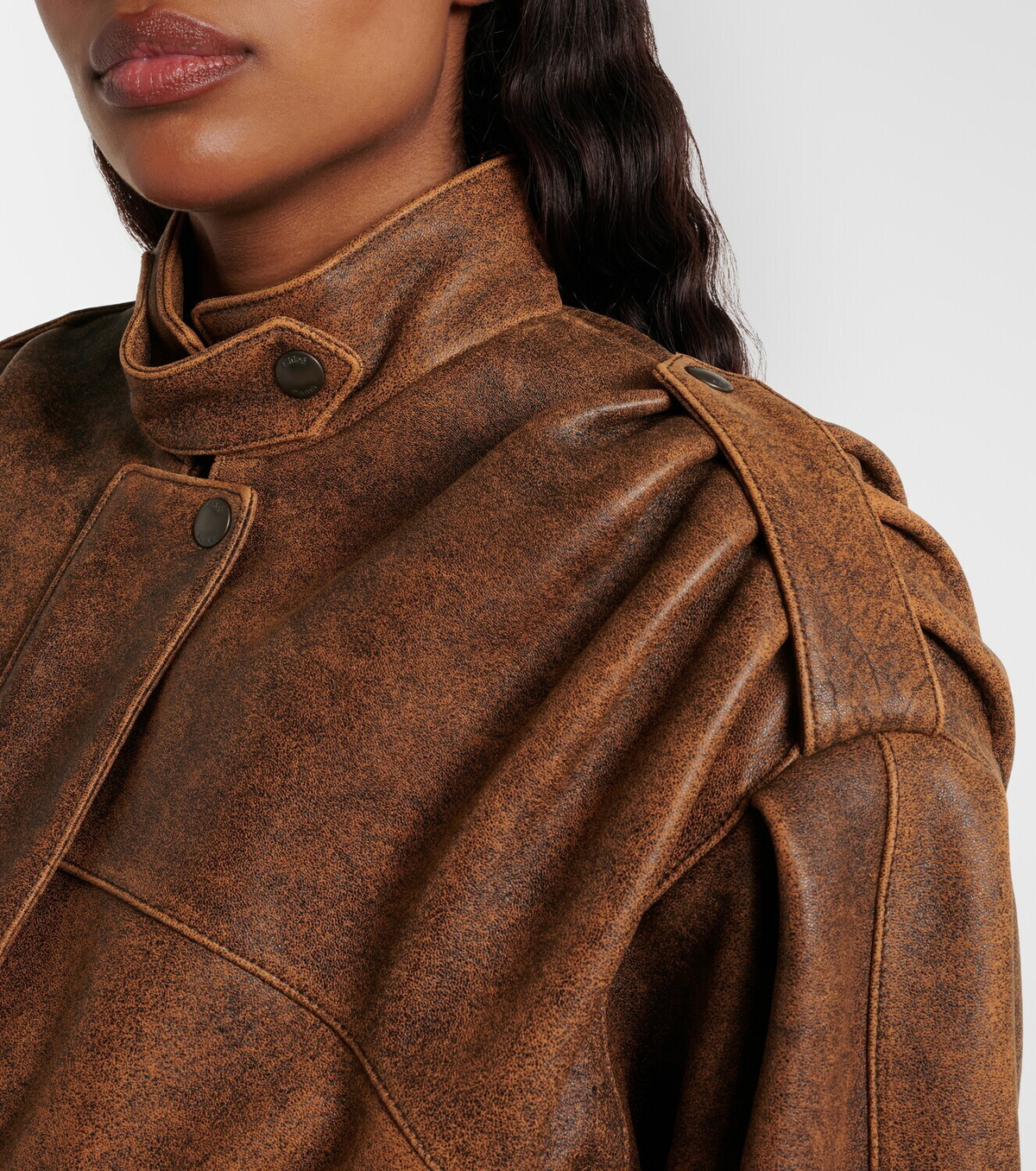 Chloé Cropped leather biker jacket